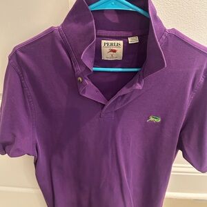 Men’s Perlis New Orleans Mardi Gras  Purple Polo Shirt size small